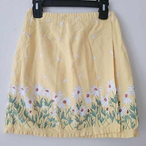 Vintage Susquehanna Trail Outfitters Wrap Mini Skirt Yellow Daisy Floral 8 - Picture 1 of 11